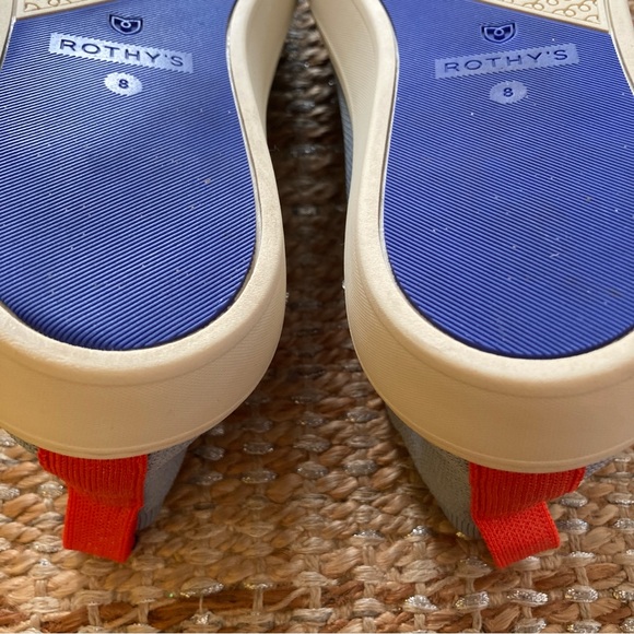 Rothy's Chelsea High Top Boot Size 8 Sneakers Shoes Artic Blue / Orange - Picture 8 of 10